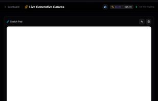 Live Generative Canvas — sketch and generate in real time with img2img AI rendering.