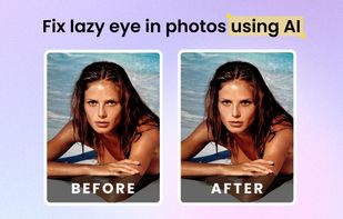 Fix lazy eye in photos using AI