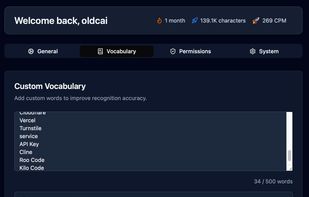 Supports custom vocabulary