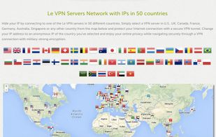 Le VPN servers are located in 50 countries all over the world.