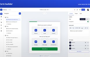 Multi-step form builder with intuitive drag-and-drop interface