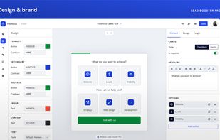 Customizable branding with visual form styling and option cards