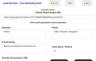 752 emails extracted in 15 minutes.