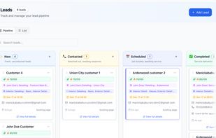 Job and workflow management with status tracking from scheduled to completed.