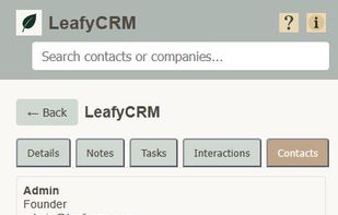 LeafyCRM Company Details - Mobile
