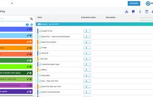 List view of Product Backlog
