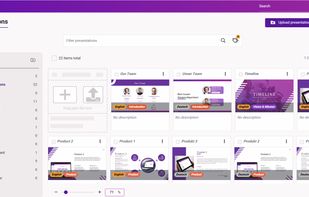 The heart of Leanr: the slide and presentation library. There are filters, labels and folders to keep everything organized.