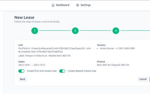 Create and manage leases effortlessly with LeaseDirector. Automatically track tenant details, send invoices & receipts, and stay organized—all in one simple dashboard.