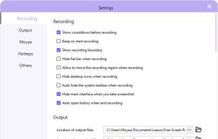 Configure Leawo Free Scren Recorder's recording settings.
