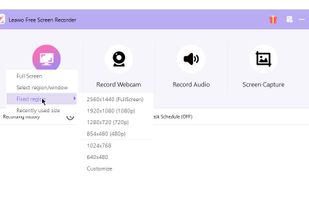 Choose recording types or capture screen.