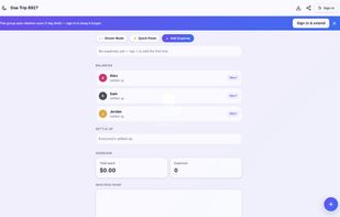 Web app for expense splitting 