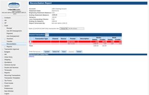 Bank reconciliation.