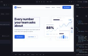 Canvas and real code, side by side