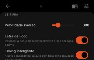 Reader settings with live preview of colors, fonts and layout