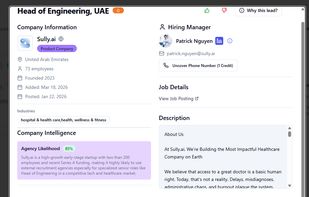 the view when clicking on a lead