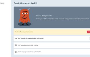 Legal Monster dashboard