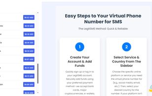 Homepage of legitsms.com