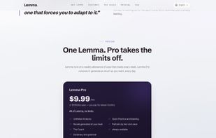 Pricing: Lemma Pro removes the weekly usage limits.
