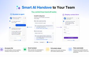 Smart AI handles common questions and smoothly hands over to a human agent when personal support is needed.