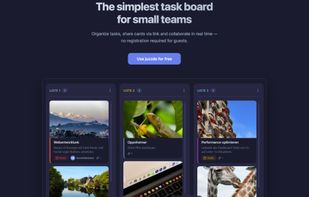 juzzdo.com clean and intuitive Kanban board interface for small teams.