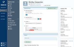 Every contact and company has a profile that shows your entire history, along with any leads, files, events, to-dos, and more. 