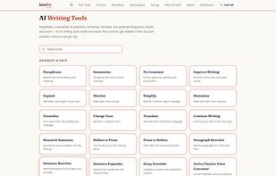 100+ AI tools for paraphrasing, summarizing, grammar, and more