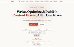 letsflw homepage — free and AI writing tools in one place