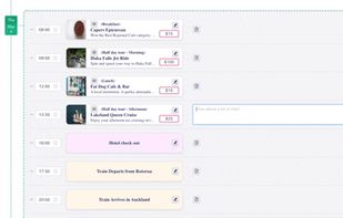 Customizable itinerary