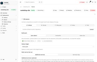 Pick a provider, let auto-detect choose the build, deploy on every push.