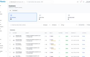 Customer management with ride history, wallet balance, and account details