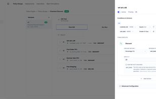 Visual rule editor — conditions, actions, and priorities