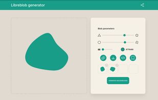 Generate sigle blobs and export them as SVG or store multiple ones to generate a backgrounnd