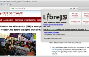 GNU LibreJS screenshot 1