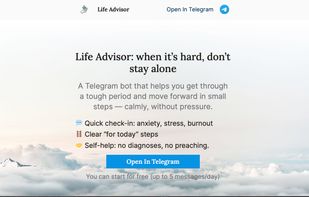 Telegram bot for tough times — small steps, no preaching, no magic.