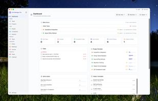Dashboard of Life Manager Pro - provides an overview and quick access to what is important.