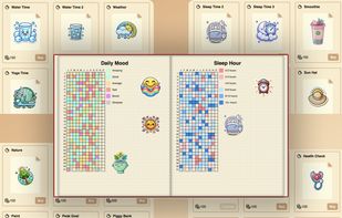 Decorate your virtual journal with stickers earned from achievements and share with friends.
