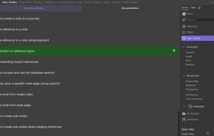 List of interactive guides that are integrated within the app