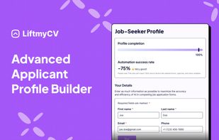 User interface of the Applicant Profile on LiftmyCV
