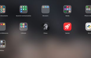 The classic Launchpad grid with pages and folders