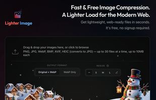 LighterImage.com batch imagen compression interface.