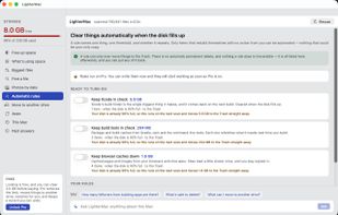 Automatic rules only cover things that rebuild themselves, and only ever move them to the Trash. Nothing that could be your only copy can be automated.