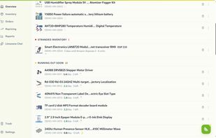 Insight list: stranded inventory, restock warnings and per-product actions