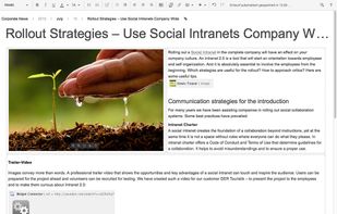 Rich text editor
The Linchpin editor offers an intuitive user experience when creating and editing content. With all the basic word processing functions, the editor supports numerous formatting and page layouts, tables, images, integrated PDFs and files and multimedia content. What you see really is what you get.