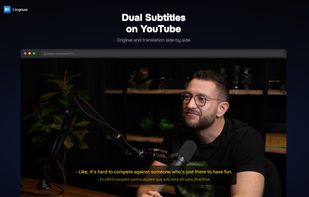 Dual subtitles on YouTube, original + translation side by side