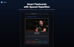Spaced-repetition flashcards with real video context