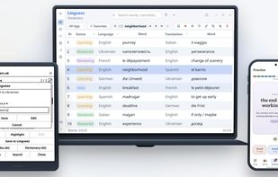 Your vocabulary in one place: save words while reading from everywhere or on an e-reader, manage them in the desktop app, and practice them on Android — all synced.