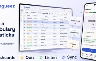 Build a vocabulary that sticks with flashcards, quizzes and hands-free listening.
