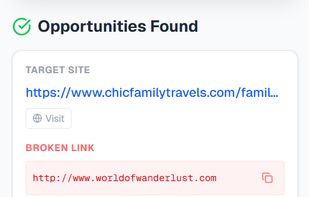 search results found broken links.