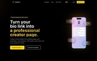 Linkhiver homepage — free link-in-bio creator pages