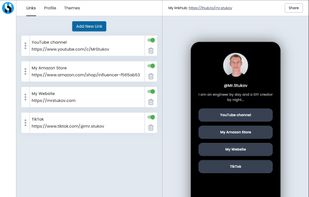 LinkHub create your links page with simple editor within a few seconds